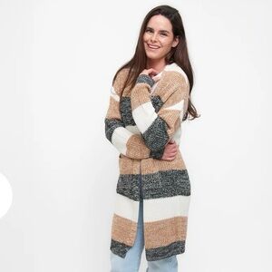 NWT Greyson Heathered Color Block Patch Pocket Cardigan in Taupe